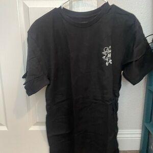 Vans Men's Black Tee with Floral Design